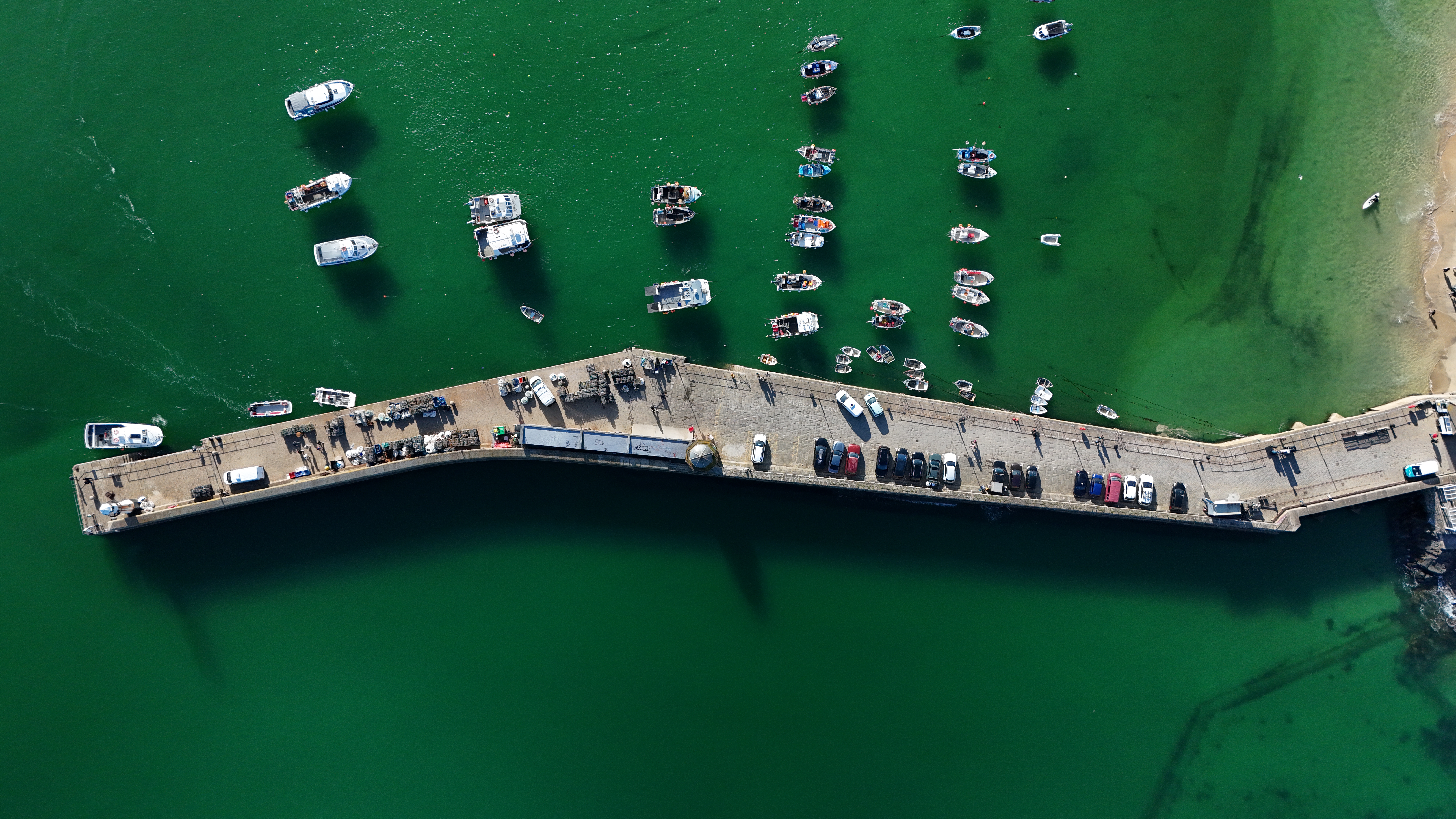 FPV drone aerial beach shot